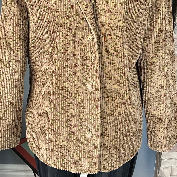 VTG 60s Indie Academia Corduroy Blazer Artsy Hipster Soft Wale Speckled Brown L - Picture 7 of 10